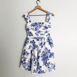 Abercrombie & Fitch Emerson Wide Strap Blue Floral Mini Dress